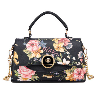 MIA HANDBAG - FLORAL BP, BLACK