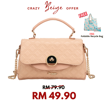 MIA HANDBAG - QUILTED BV, BEIGE