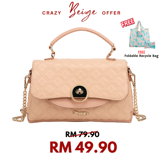 MIA HANDBAG - QUILTED BV, BEIGE