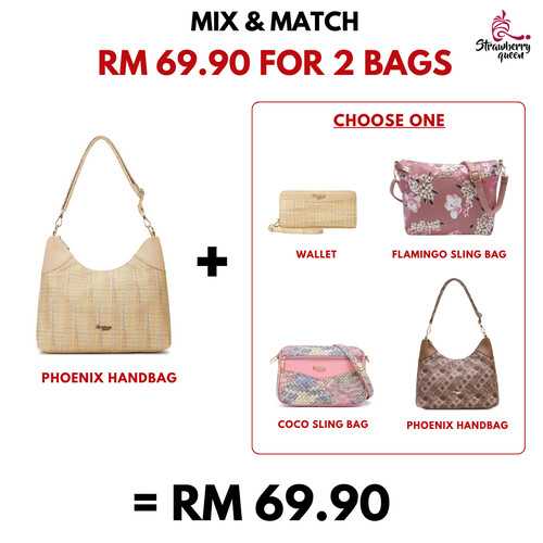 PHOENIX HANDBAG - RATTAN BW, BEIGE