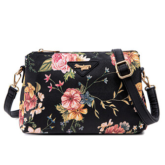 (PRE ORDER) MIMI SLING BAG - FLORAL BP, BLACK