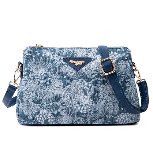 MIMI SLING BAG - FLORAL JEANS CA, NAVY BLUE
