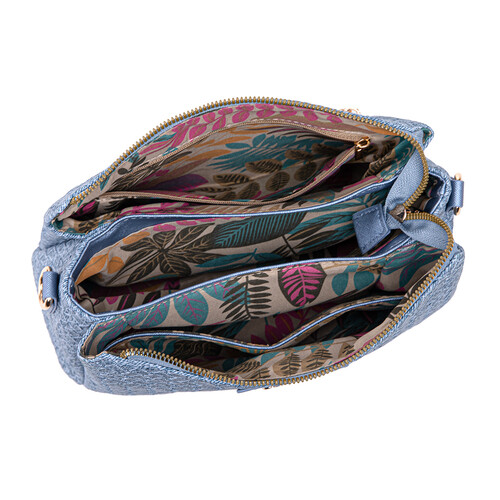 MIMI SLING BAG - RATTAN CB, DENIM BLUE