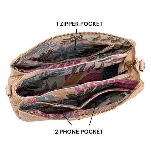 MIMI SLING BAG - WOVEN CC, CARAMEL