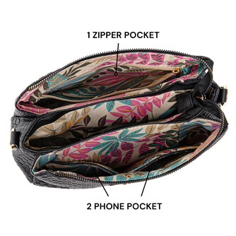 MIMI SLING BAG - WOVEN CC, BLACK