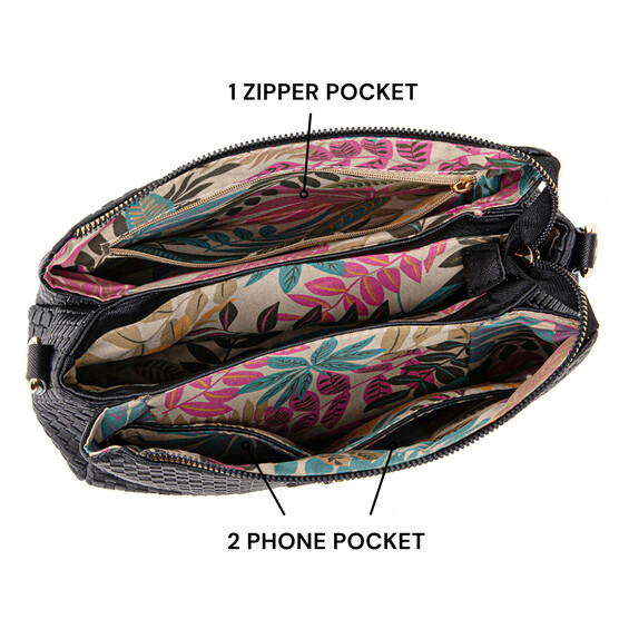 MIMI SLING BAG - WOVEN CC, BLACK