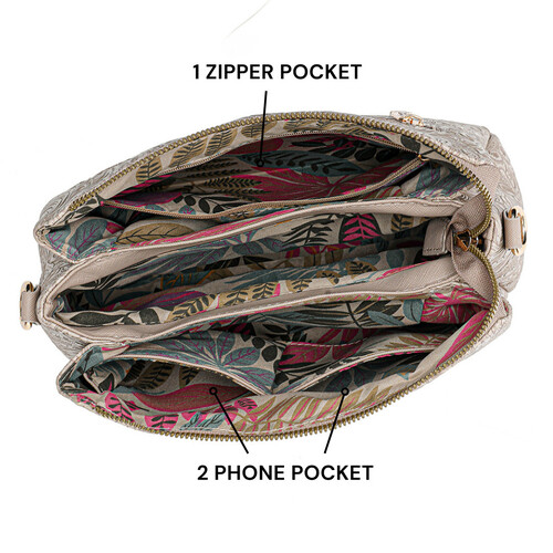 MIMI SLING BAG - FLORAL CD, LATTE (PRE ORDER)