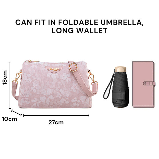 MIMI SLING BAG - FLORAL CE, SOFT PASTEL PINK (PRE ORDER)