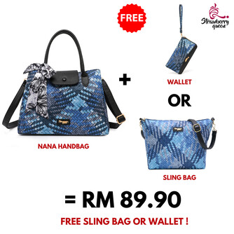 NANA HANDBAG - RATTAN AG, NAVY BLUE