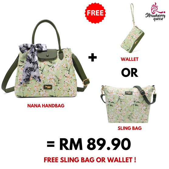 NANA HANDBAG - FLORAL AM, GREEN