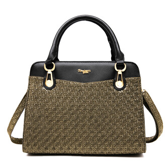 V HANDBAG - RATTAN BH, GOLD