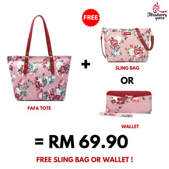 FAFA TOTE - FLORAL BL, PINK