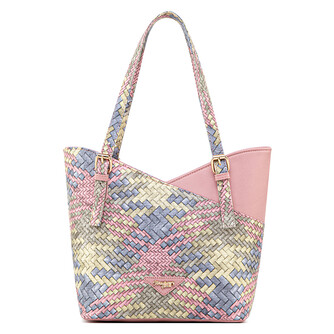 MONICA TOTE BAG - RATTAN AG, PASTEL PINK (BUY 1 FREE 1)