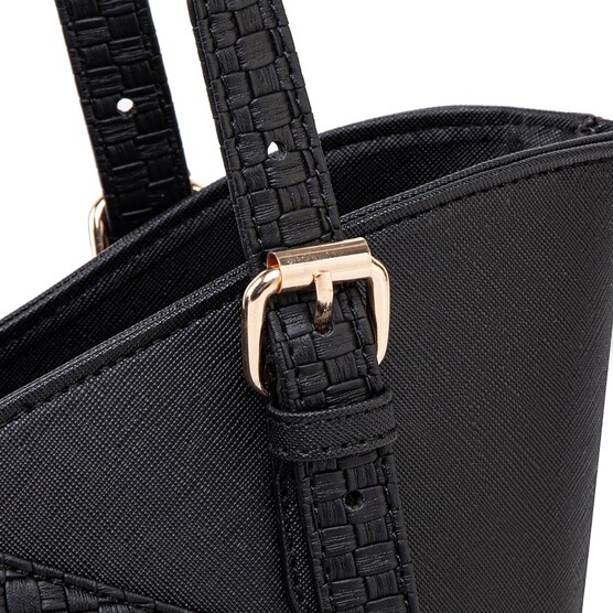MONICA TOTE BAG - WOVEN CC, BLACK (BUY 1 FREE 1)