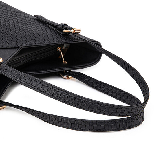 MONICA TOTE BAG - WOVEN CC, BLACK (BUY 1 FREE 1)