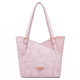 [PRE ORDER] MONICA TOTE BAG - FLORAL CE, SOFT PASTEL PINK (BUY 1 FREE 1)