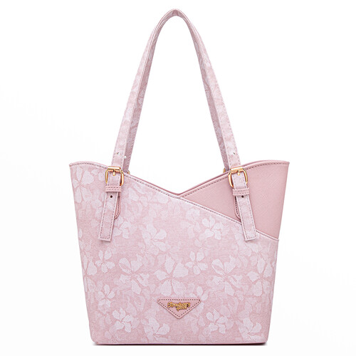 [PRE ORDER] MONICA TOTE BAG - FLORAL CE, SOFT PASTEL PINK (BUY 1 FREE 1)