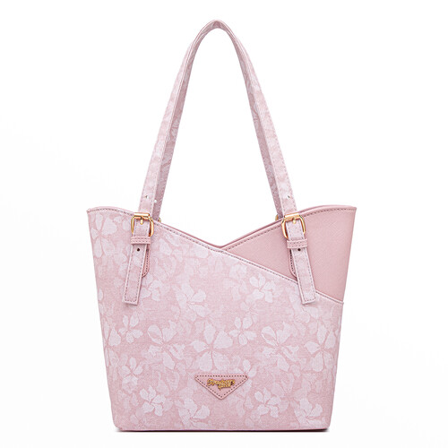 [PRE ORDER] MONICA TOTE BAG - FLORAL CE, SOFT PASTEL PINK (BUY 1 FREE 1)