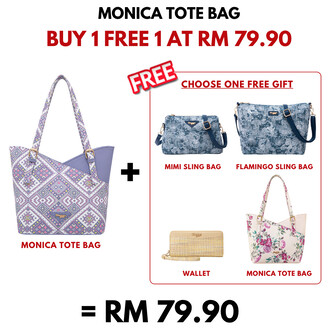 [PRE ORDER] MONICA TOTE BAG - BOHEMIAN CG, LAVENDER (BUY 1 FREE 1)
