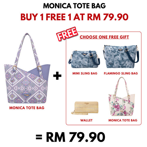 [PRE ORDER] MONICA TOTE BAG - BOHEMIAN CG, LAVENDER (BUY 1 FREE 1)