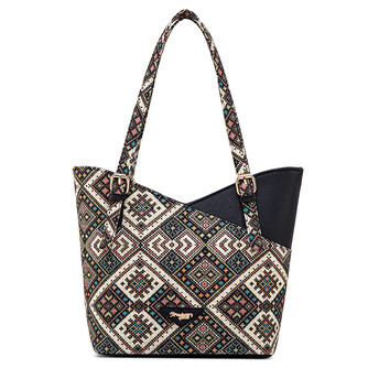 MONICA TOTE BAG - BOHEMIAN CG, BLACK (BUY 1 FREE 1)